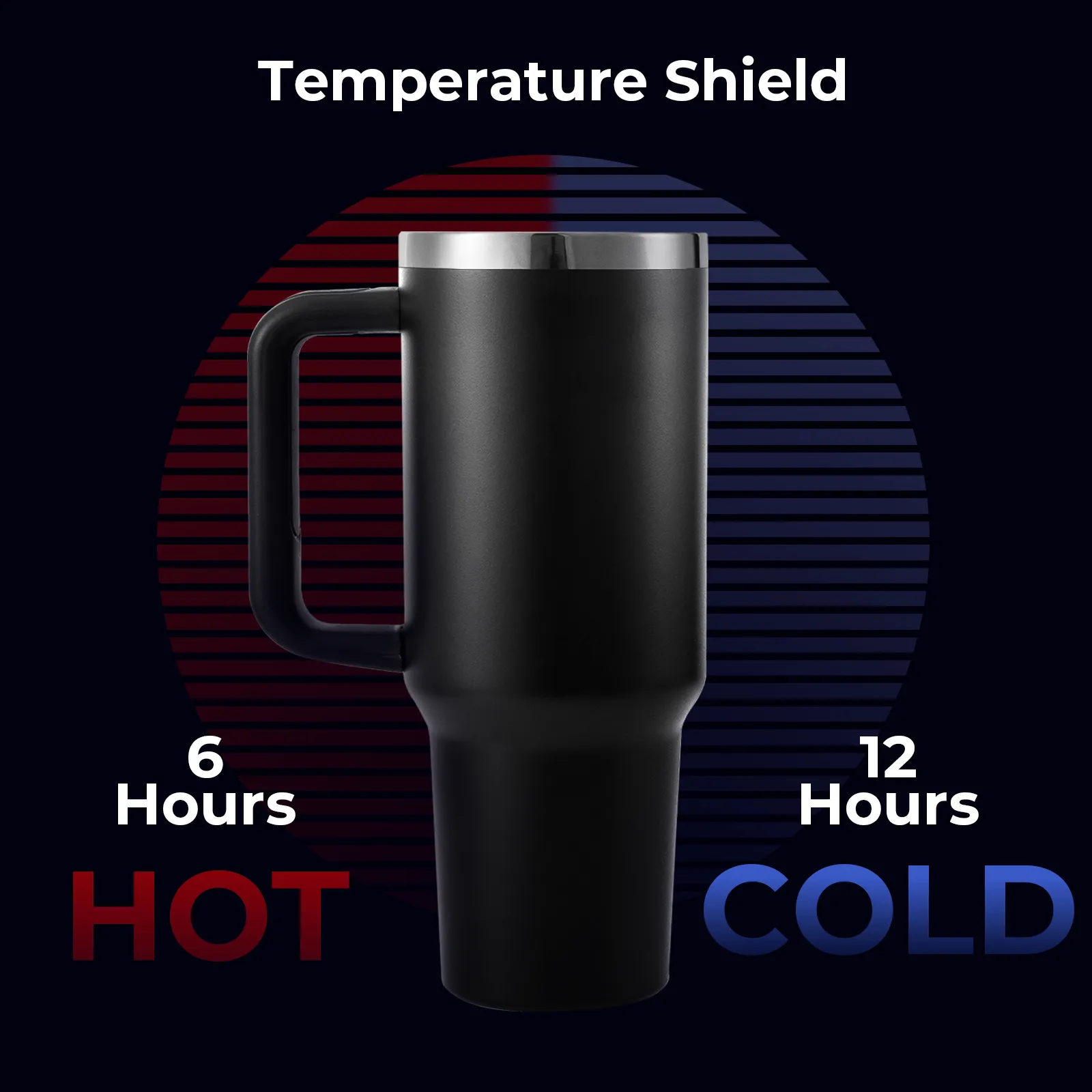 Light Blue Grey to Iridescent Stainless Steel Tumbler with Removable Handle (40oz) - Image 8