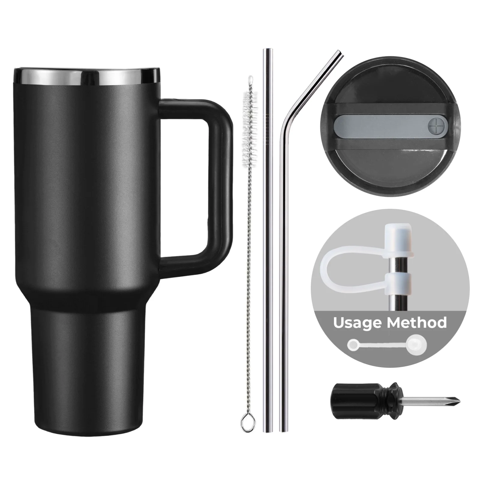 Stainless Steel Tumbler with Handle (40oz) - Image 20