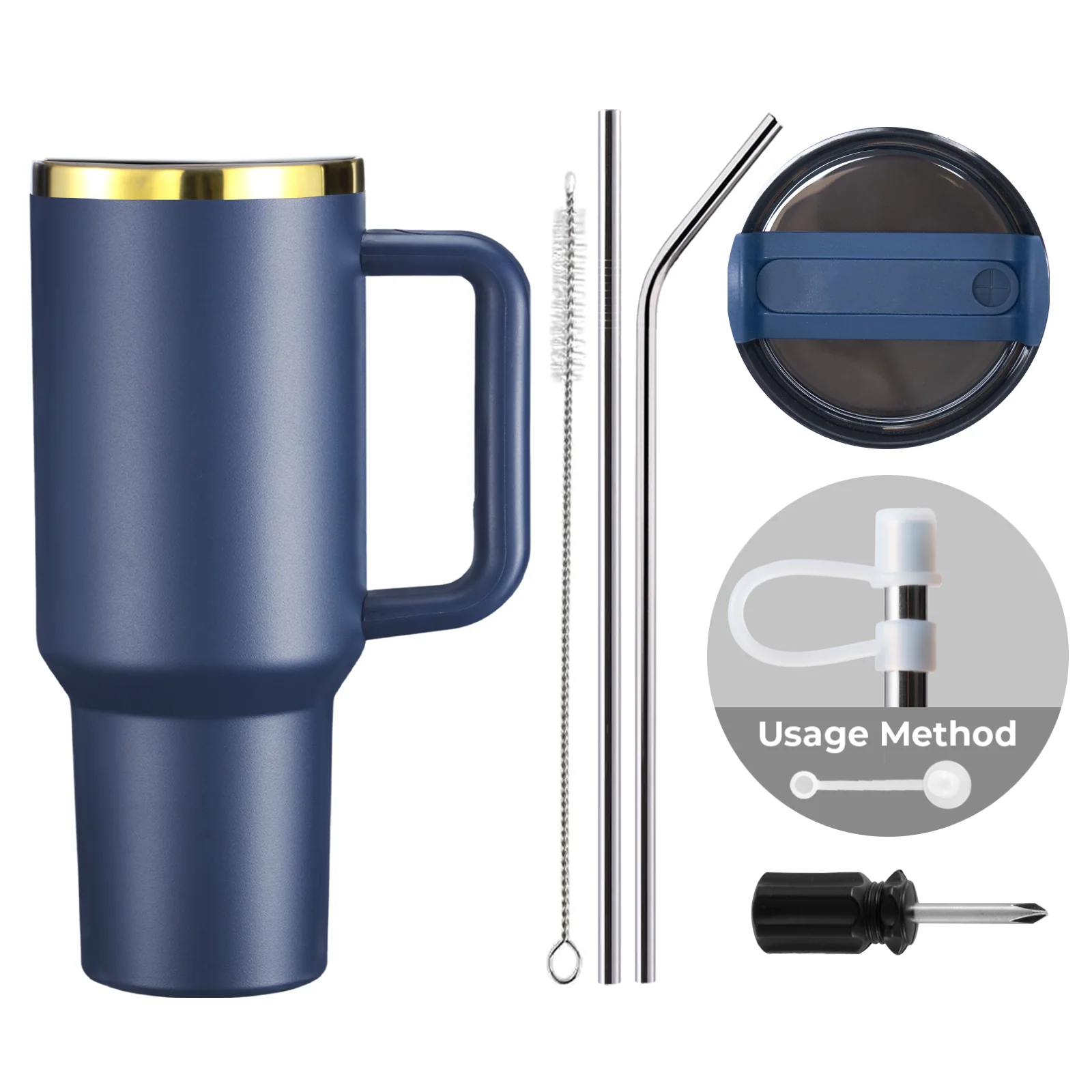 Stainless Steel Tumbler with Handle (40oz) - Image 23